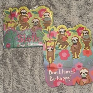 Set of 2 Sloth Page Markers